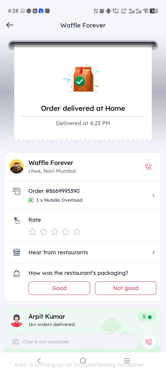 Amit84497773's tweet photo. @zomatocare @zomato I had ordered waffles but received pancake instead. It was clearly wrong item but I did not get support on the app. Kindly check the issue and return my money https://t.co/oQjJtkcfl0