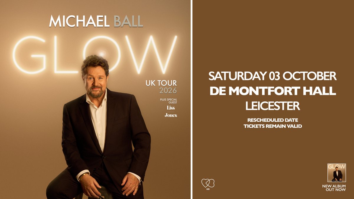 demontforthall's tweet photo. This Thursday, get ready for love to change everything as @mrmichaelball heads back to the Hall with his Glow UK headline tour. 🎤

Book now:
https://t.co/btR9y7gqZX

#DeMontfortHall #Music #MichaelBall #Leicester https://t.co/SNNWBrMoOG