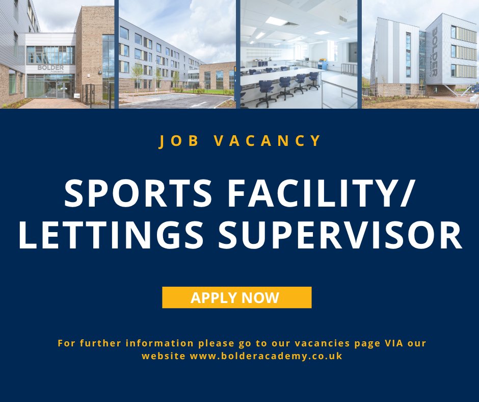 Are you seeking an opportunity to play a role in a thriving and dynamic academy? 

If so, we are looking for a motivated and committed Sports Facility/Lettings Supervisor to join our friendly and supportive team.&nbsp; 

Apply here:&nbsp; mynewterm.com/jobs/145866/ED&hellip; Image
