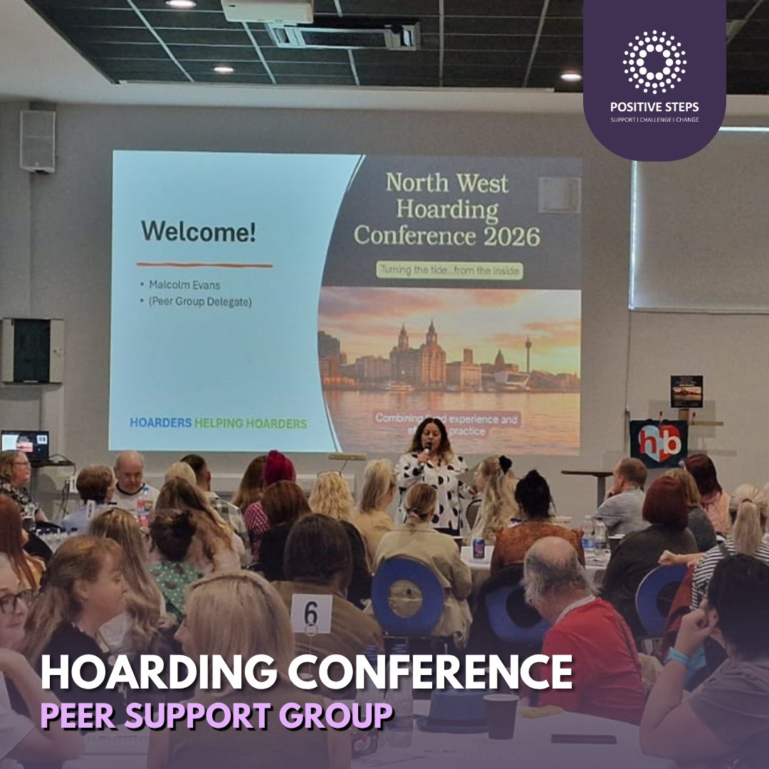 PositiveSteps's tweet photo. Our team attended the North West Hoarding Conference last week! The conference focused on overcoming challenges faced by individuals with hoarding behaviours, and featured clinical professionals. It was a great turn out and had a positive impact on all who attended 💜 https://t.co/61v8NsufPV