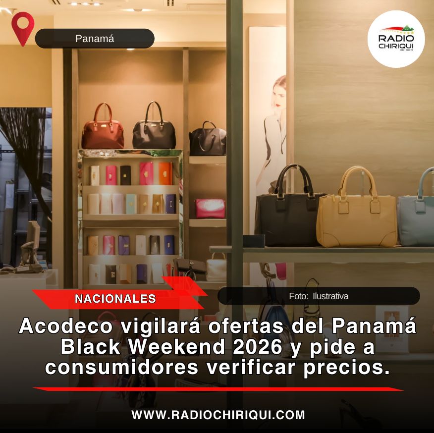 RadioChiriqui's tweet photo. #Nacionales Con promociones de hasta 70 % de descuento, el Panamá Black Weekend 2026 se celebrará del 2 al 4 de octubre, y la Autoridad de Protección al Consumidor y Defensa de la Competencia (Acodeco) desplegará personal en distintos puntos del país para verificar que los descuentos sean reales, que los precios estén claramente identificados y que las promociones cumplan con la Ley 45 de 2007. La vigilancia toma como referencia los resultados de 2025, cuando se inspeccionaron 318 comercios y se detectaron 42 anomalías publicitarias, 112 productos vencidos y 185 establecimientos sin precios a la vista.

La legislación exige que las ventas especiales informen de manera clara el precio anterior y el nuevo, y que se indique si la promoción aplica a todo el establecimiento o solo a determinados productos. Acodeco recomienda comparar precios antes de comprar, revisar las condiciones y fechas de vigencia, exigir y conservar la factura, y guardar la publicidad de la oferta, ya que lo anunciado debe cumplirse. También recordó que en Panamá no existe un derecho general de devolución por cambio de opinión, por lo que se debe revisar bien el producto antes de pagar. Las irregularidades pueden reportarse al 311, a las redes sociales de Acodeco y a su sitio web.
