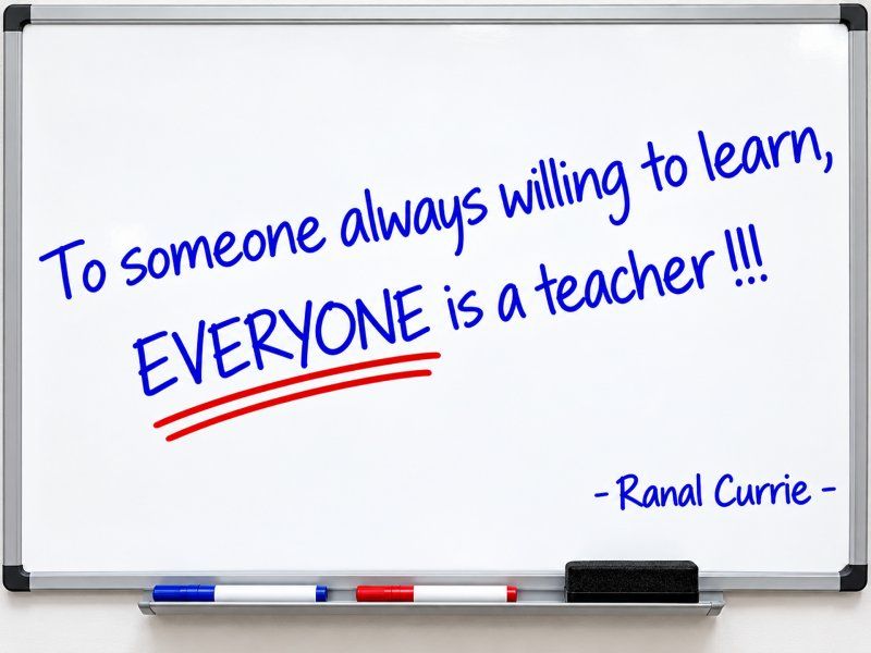 Ranal55's tweet photo. To someone always willing to learn, EVERYONE is a teacher.
 
#quote #quotesmith55 #Education #Teachers #ThursdayThoughts https://t.co/ACgnGIsCnh