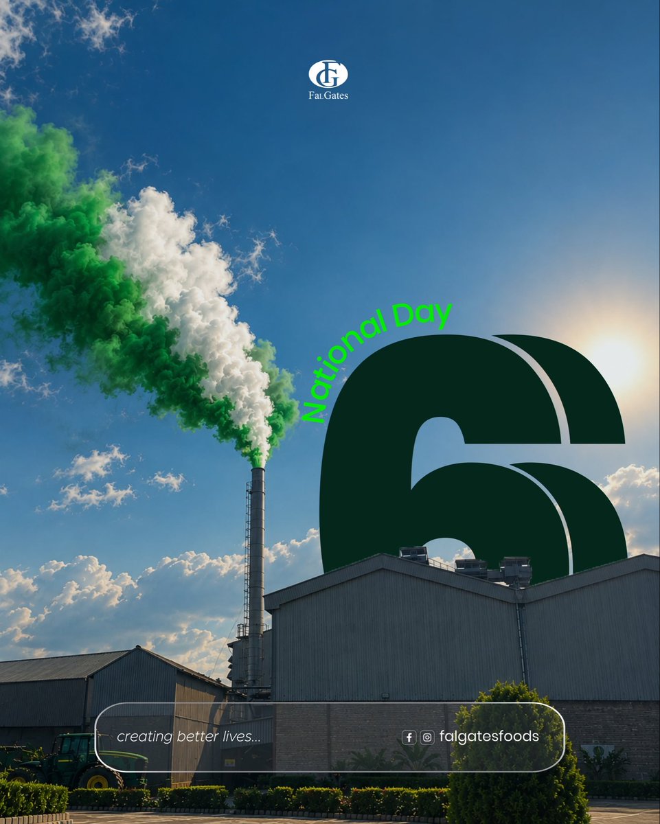 FaLGatesFoods's tweet photo. Nigeria @ 66 🇳🇬: Driving Growth and Innovation
Happy Independence Day to our vibrant nation! Together, we keep growing, building, and moving Nigeria forward. 🟢⚪️🟢 https://t.co/1lYlpEZ2Qr