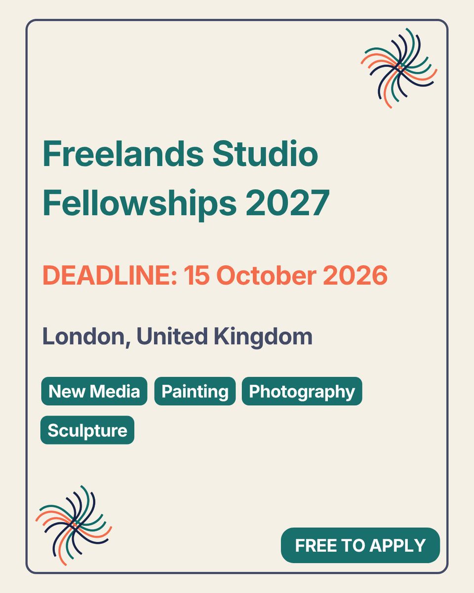 TheOCPlive's tweet photo. The fellowships support recent graduates in developing their artistic practice, providing studio space, mentoring, professional development and financial support over a two-year period.

Deadline: 30 September 2026

Full details via the link in bio.

#ArtistFellowship #OpenCall https://t.co/SNkDerEpQY