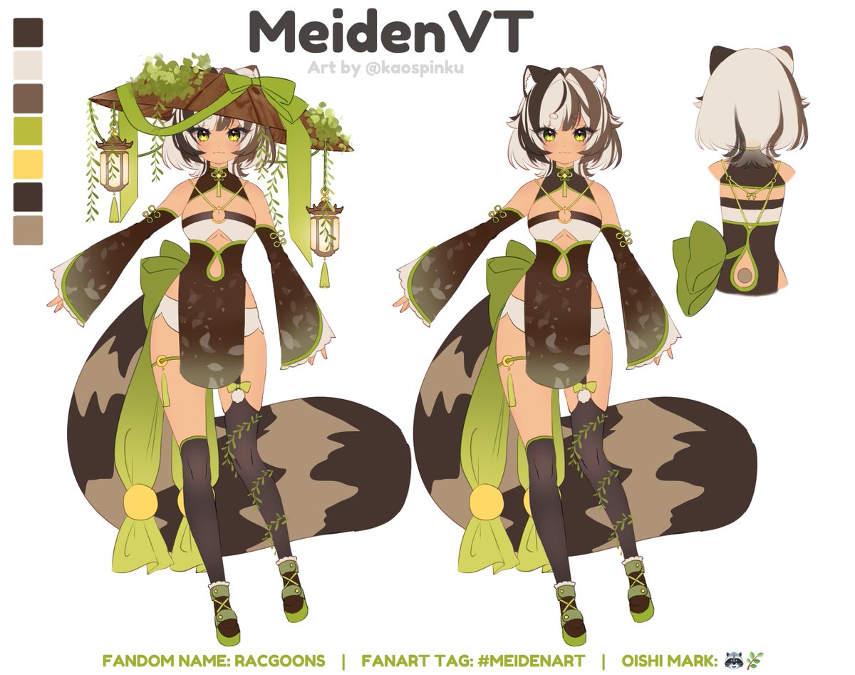 MeidenVT's tweet photo. ₊˚⊹ Whisked to another world a raccoon with the appraisal skill can’t be this cute! ⊹˚₊
artist: @/kaospinku 
#meidenart #vtuber 🦝🌿 https://t.co/UjaldQfuDD