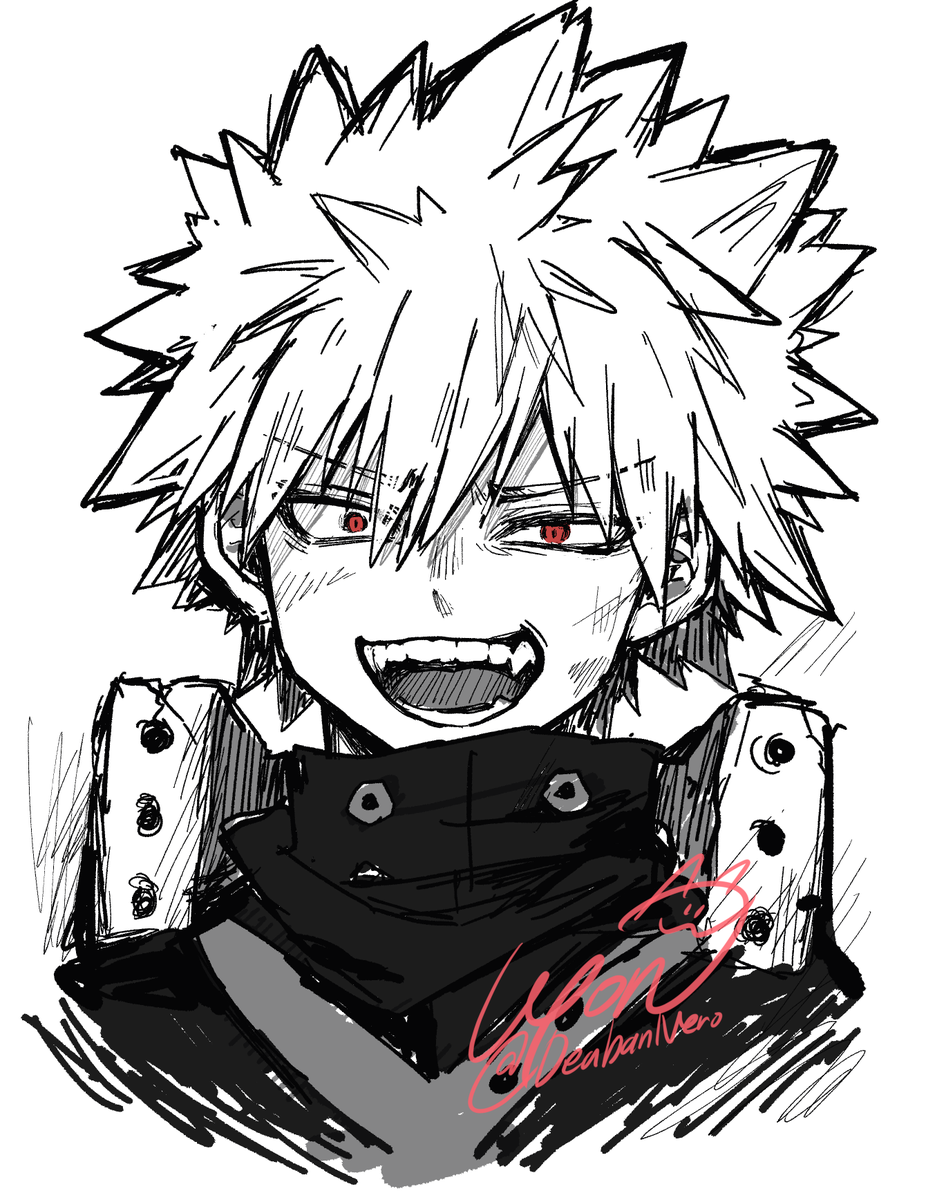 DeabanNero's tweet photo. だいぶ前にヒロアカ見始めた時に描いてた爆豪でてきた https://t.co/eM2z1hDotx