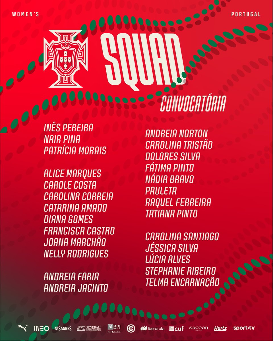 selecaoportugal's tweet photo. As eleitas de Francisco Neto para o primeiro play-off de acesso ao Mundial 2027 ⛵📋 

#Navegadoras | #FIFAWorldCup https://t.co/1MbEW0rqGo