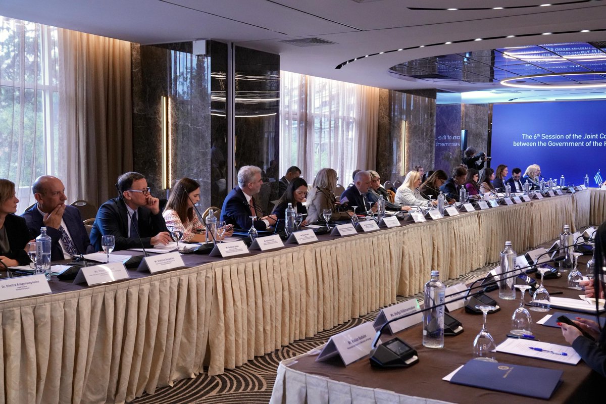 ParvizShahbazov's tweet photo. In Athens, we co-chaired the 6th meeting of the #IntergovernmentalCommission with Theoharis Theoharis, Deputy Minister of Foreign Affairs of Greece. We reviewed opportunities to expand bilateral partnership across all areas and advance new projects and initiatives. The signing of the #JointActionPlan for 2026-2028 in the field of #tourism, together with the agreements reached, will contribute to further strengthening our economic partnership.