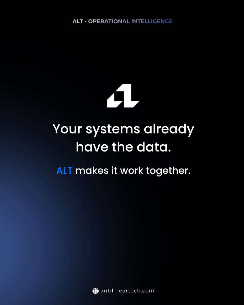 AntiLinearTech's tweet photo. This is where ALT changes the game, turning disconnected systems into a connected operational picture, so teams can spend less time chasing data and more time acting on it. 

How many systems does your operation rely on today? 👇 https://t.co/aJdIhRDigO
