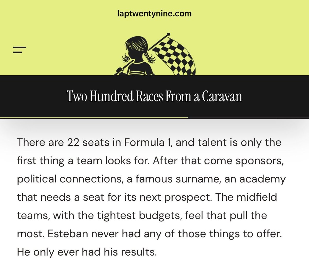 thrtysvnth's tweet photo. i havent stopped sobbing actually... please take a few minutes to click and read our article on esteban ocon https://t.co/kLvoDhWy49