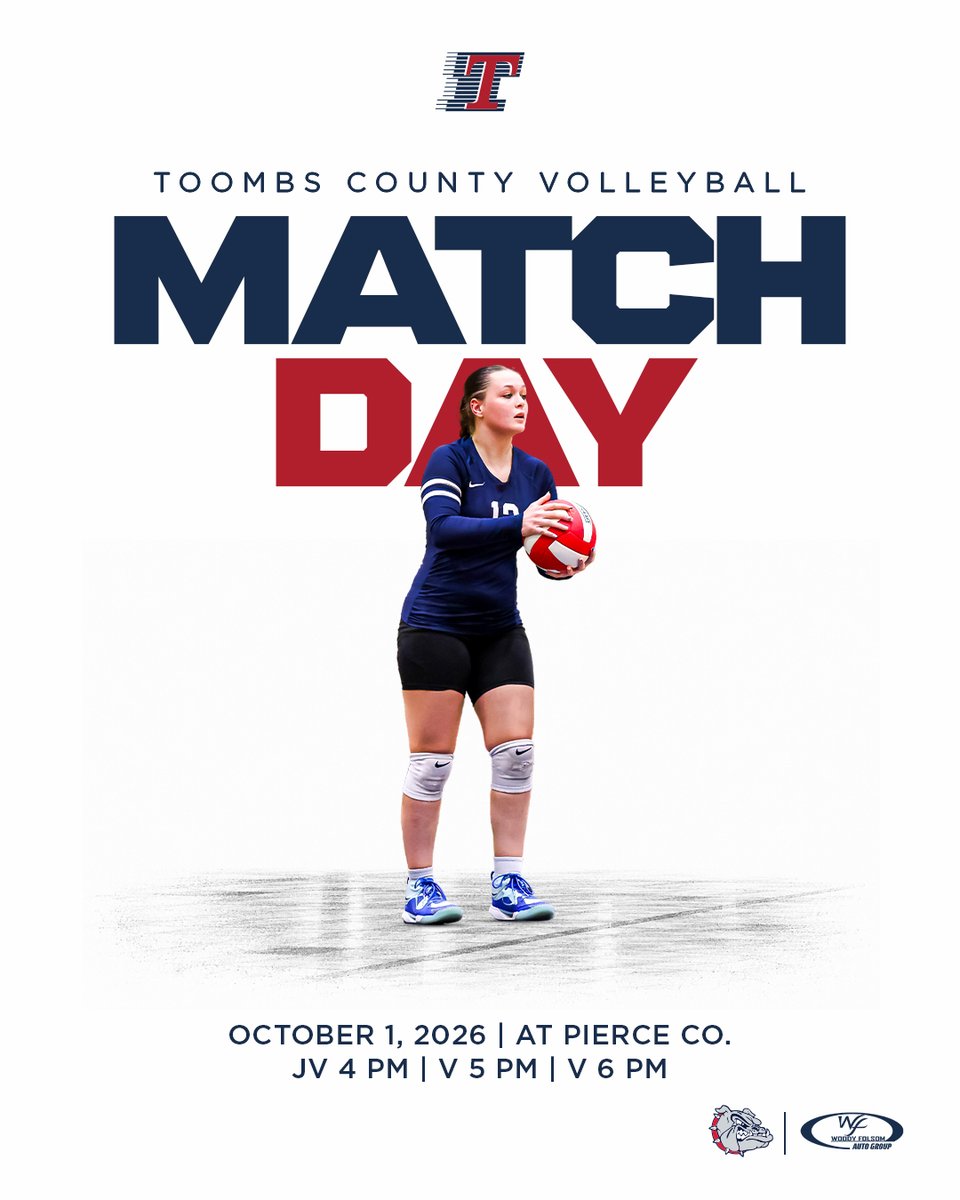 ToombsDogs's tweet photo. MATCH 🏐 DAY!
🆚 Pierce Co. & Southeast Bulloch
⏰ JV, 4 PM | V, 5 PM | V, 6 PM
📍Pierce County High School
🎟 https://t.co/arb9MOdJTc
Presented by Woody Folsom Automotive
#GoDOGS #BeADOG #BAD https://t.co/1y4D4ltAZq
