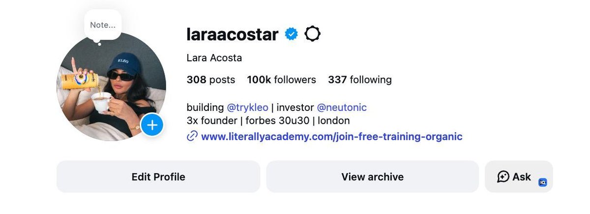 Laraacostar's tweet photo. didn't need 30 days did it in 6 - 1M next https://t.co/puAhVdKSHV