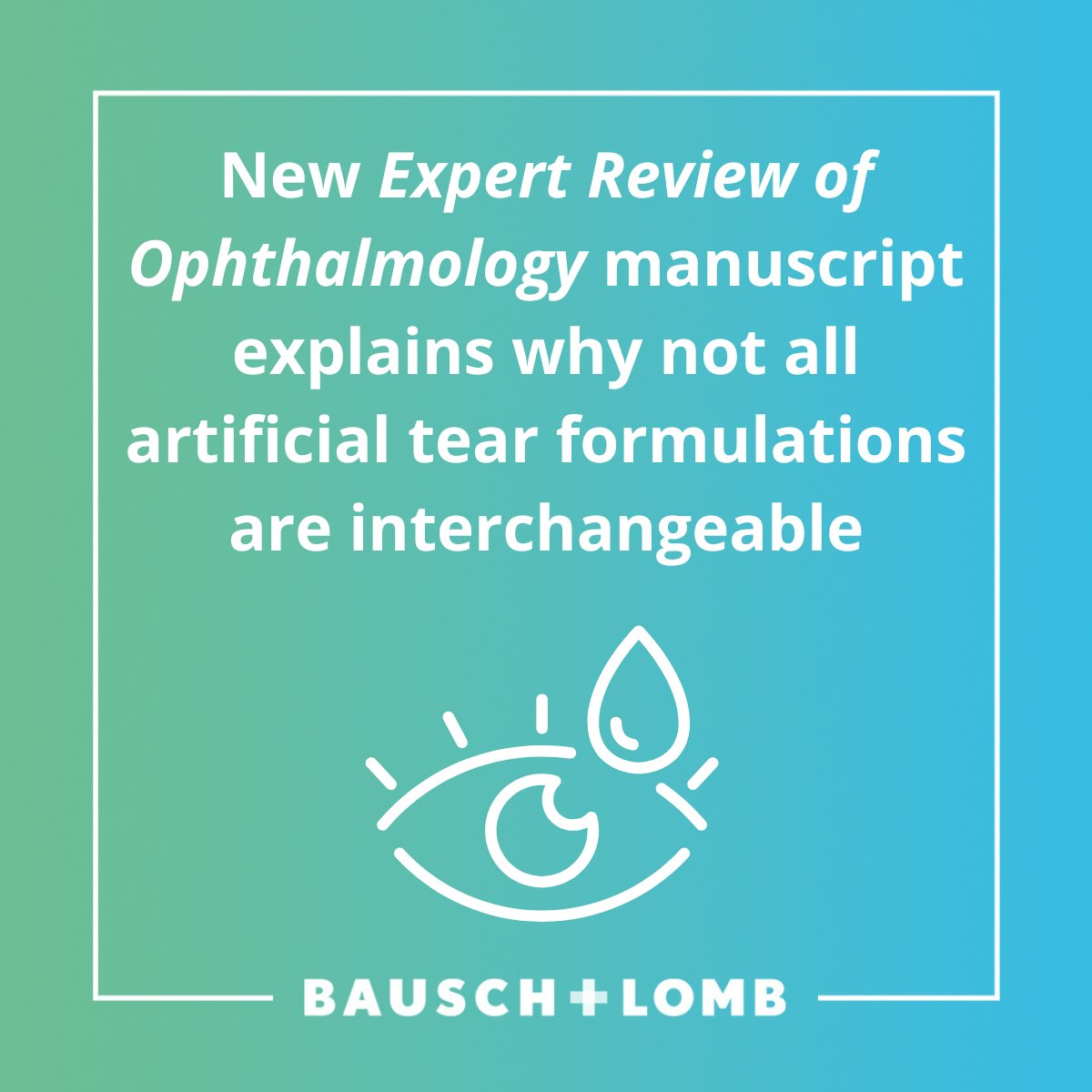 BauschLomb's tweet photo. Not all artificial tears are the same. A new review in Expert Review of Ophthalmology explores how formulation differences and individual patient needs can help guide artificial tear selection as part of a more personalized approach to #dryeye management.
https://t.co/rROadYC5St https://t.co/pK9VjFzypP