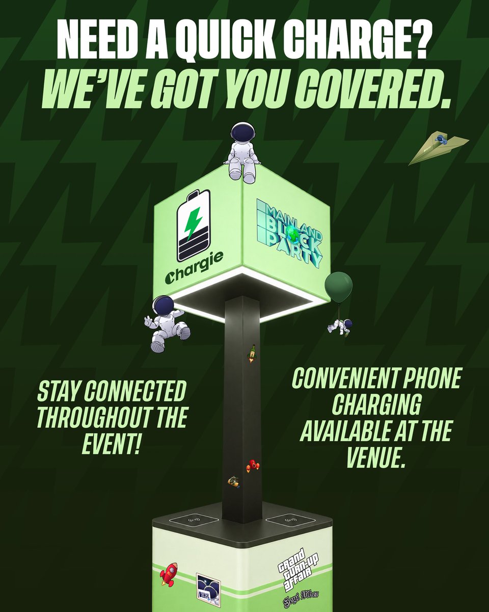MNLNDBlockParty's tweet photo. Low battery at the event? Absolutely not. ๐ญ๐
Pull up, plug in, power up and get back into the groove!
#MainlandBlockParty https://t.co/Qi78KtiPKI