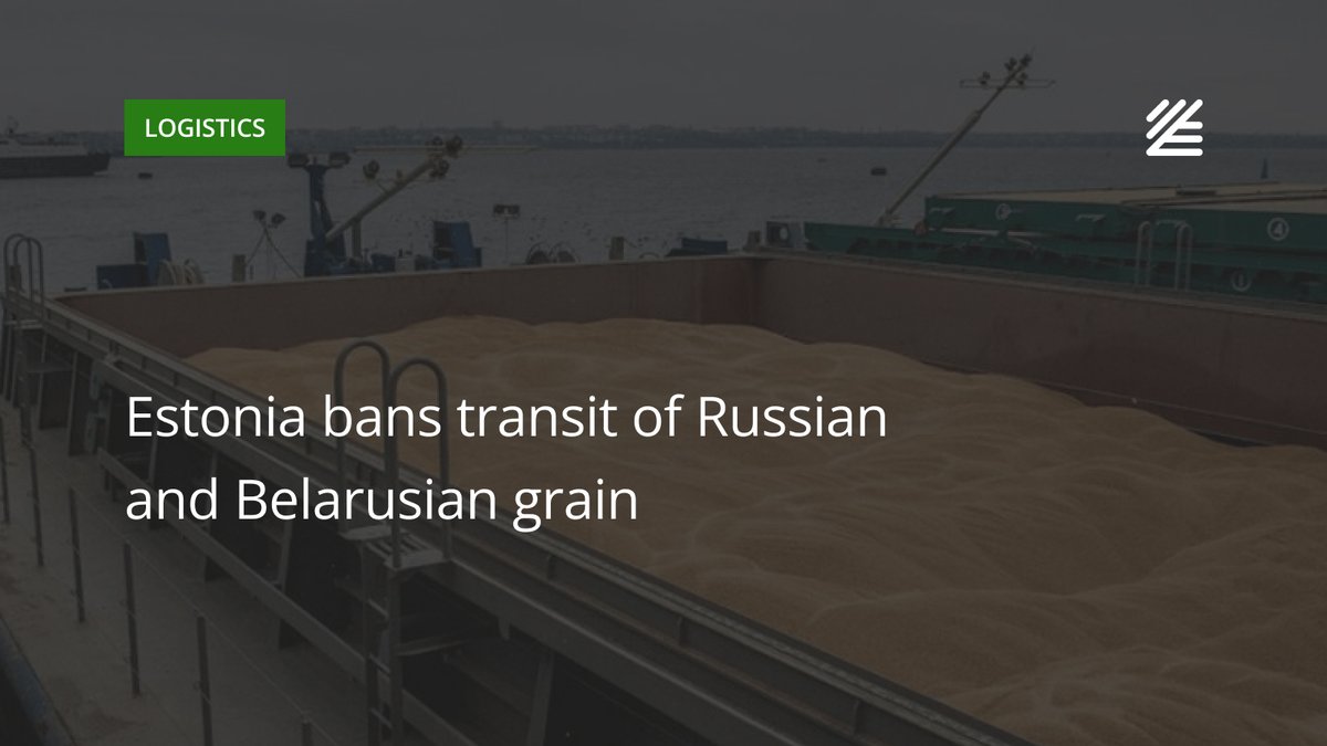 UkrAgroConsult's tweet photo. 🇪🇪 #Estonia #bans transit of #Russian and #Belarusian #grain

From October 1, Estonia banned the transit of grain from Russia and Belarus through its territory, Foreign Minister Margus Tsahkna said. 

More details 👉https://t.co/GX4Xa2o54X https://t.co/vxnwz5FlJB