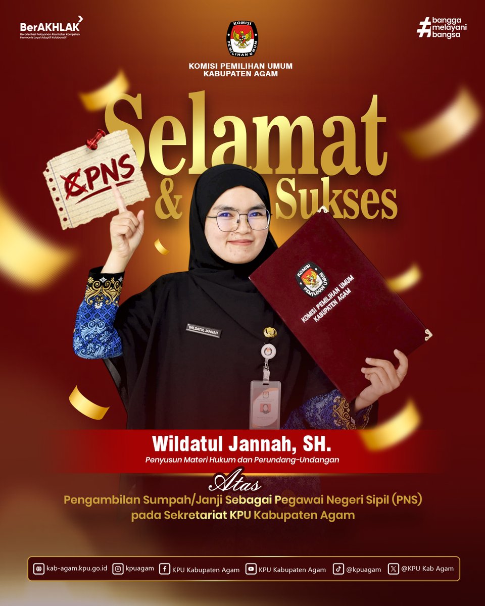 kpu_agam's tweet photo. #temanpemilih Sekretaris Jenderal Komisi Pemilihan Umum (KPU) Republik Indonesia (RI) Suryadi mengambil sumpah dan janji Calon Pegawai Negeri Sipil (CPNS) Sekretariat KPU Kabupaten Agam Wildatul Jannah, S.H. sebagai Pegawai Negeri Sipil (PNS), secara daring, Kamis (01/10). https://t.co/j8GKJWiLyD