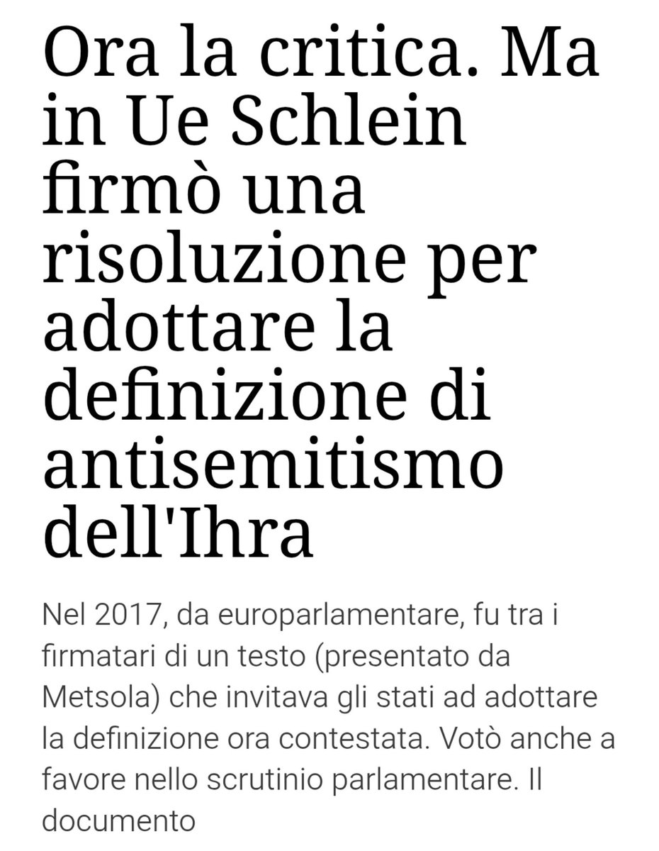 BarbyTamaringo's tweet photo. @Arturo_Scotto La #Schlein, da europarlamentare, ha firmato la risoluzione per fare adottare la definizione di antisemitismo dell'Ihra in tutta Europa e il Governo Conte II, di cui faceva parte il #Pd, l'ha formalmente accolta il 17 gennaio 2020. Oggi fingono contrarietà per raccattare voti 🤡 https://t.co/ymL5Vmg3AY