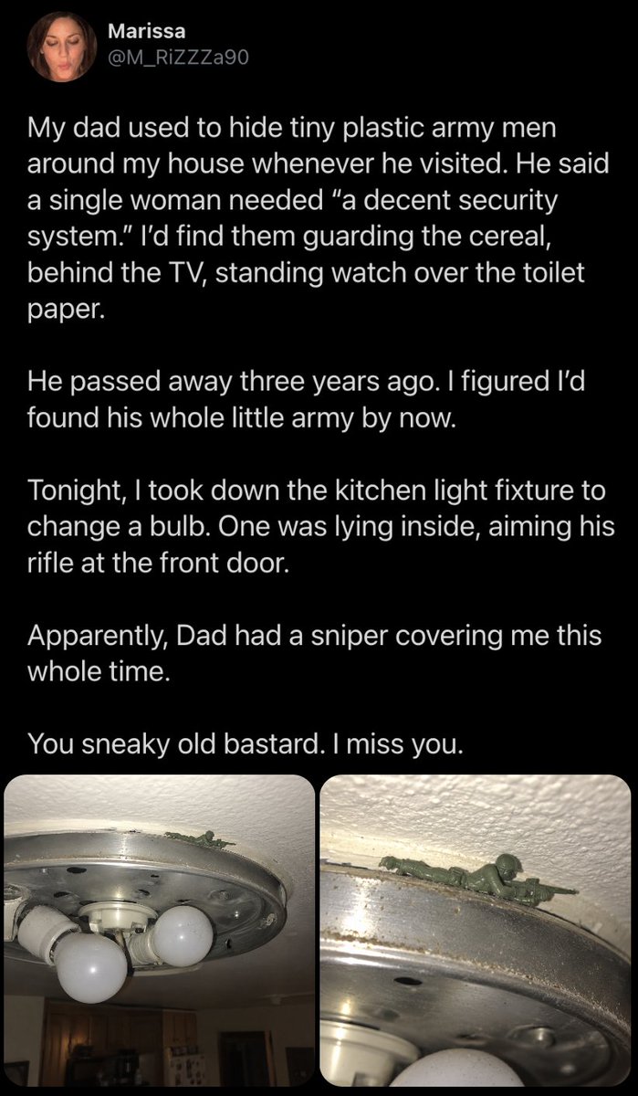 MensHumor's tweet photo. Sometimes grief hides in the most ordinary places...and then, years later, ambushes you while you’re changing a light bulb. https://t.co/0VanWEBaKt