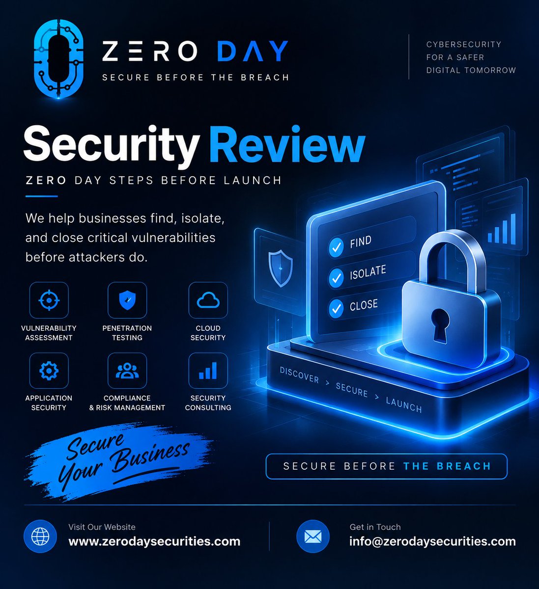 zeroday0026's tweet photo. 🔐 Secure Before the Breach.

Cybersecurity should be proactive—not reactive. 🛡️

🌐 https://t.co/mXDEoJJbED
📩 info@zerodaysecurities.com
Zero Day — Secure Before the Breach. 🔒
#Cybersecurity #AppSecurity #WebSecurity #VAPT #PenetrationTesting #ZeroDay https://t.co/MvMJ0uGw1O