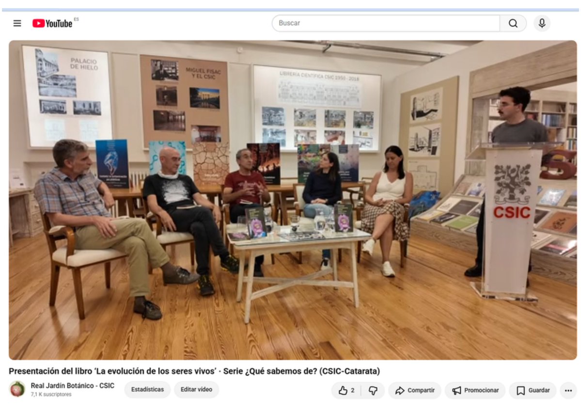 RJBOTANICO's tweet photo. Una invitación a leer "La evolución de los seres vivos", de la colección «¿Qué sabemos de?» (CSIC-Catarata): una mirada actual a la teoría evolutiva y a los avances que están transformando su estudio.
Vídeo de la presentación: https://t.co/njfiLpoGI8 https://t.co/CWuU62mT6M