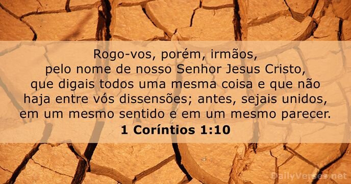 MarceloJoseTeod's tweet photo. Rogo-vos, porém, irmãos, pelo nome de nosso Senhor Jesus Cristo, que digais todos uma mesma coisa e que não haja entre vós dissensões; antes, sejais unidos, em um mesmo sentido e em um mesmo parecer.
1 Coríntios 1:10 ARC https://t.co/DvCwAaze0K