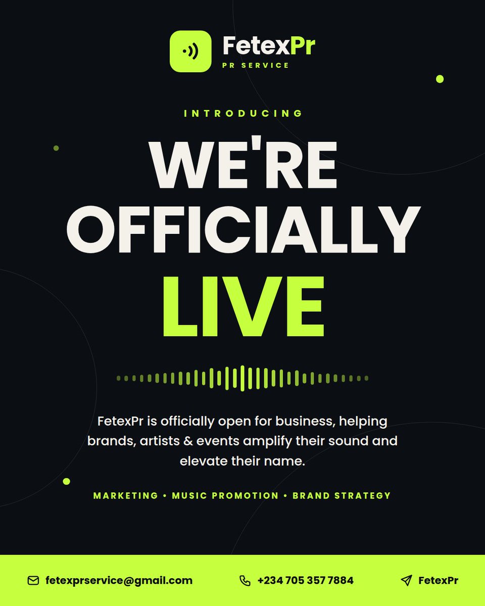 fetex_pr's tweet photo. WE'RE OFFICIALLY LIVE 😊✨
Introducing FetexPr, a new force built to help brands, artists, and events get seen, and remembered.
From music promotion and marketing to brand strategy and publicity, we're focused on creating the right exposure and putting your name where it belongs. https://t.co/wEuK5JIPnh
