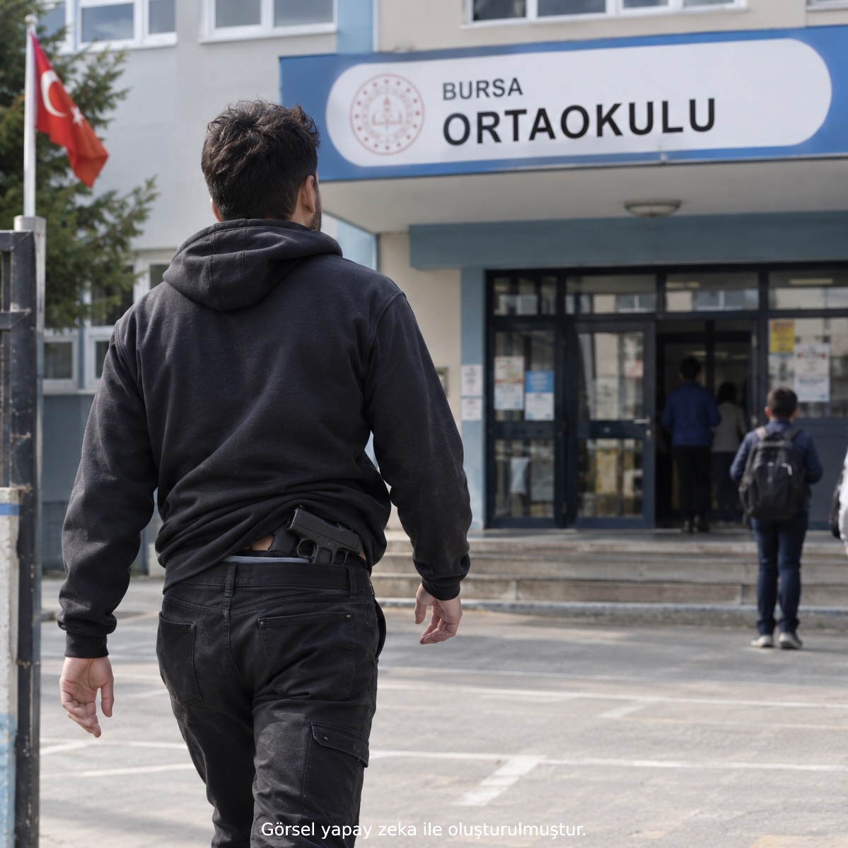 bosunatiklama's tweet photo. Bursa'da 24 yaşındaki şahıs, bir ortaokula belinde tabancayla girdi.

▬ İddiaya göre Sait K., yeğeniyle ilgili okul müdürüyle görüşmek amacıyla okula geldi.

▬ Şahsın belinde tabanca bulunduğunu fark eden eğitimciler, polise haber verdi.

▬ Yapılan incelemede şahsın üzerinde bulunan tabancanın taşıma ruhsatlı olduğu belirlendi.

▬ Kamu kurum ve kuruluşlarına silahla girilmesi nedeniyle şahıs gözaltına alındı.