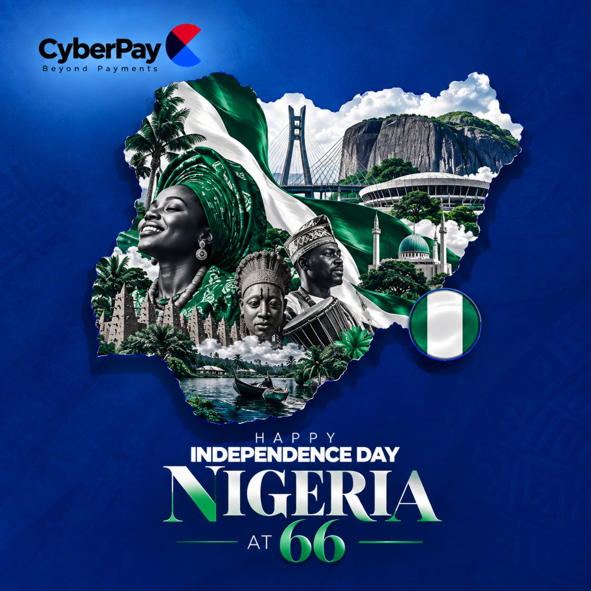 CyberPaynaija's tweet photo. United in purpose. Driven by possibility.
Happy Independence Day, Nigeria! https://t.co/nVEUyZa9V6