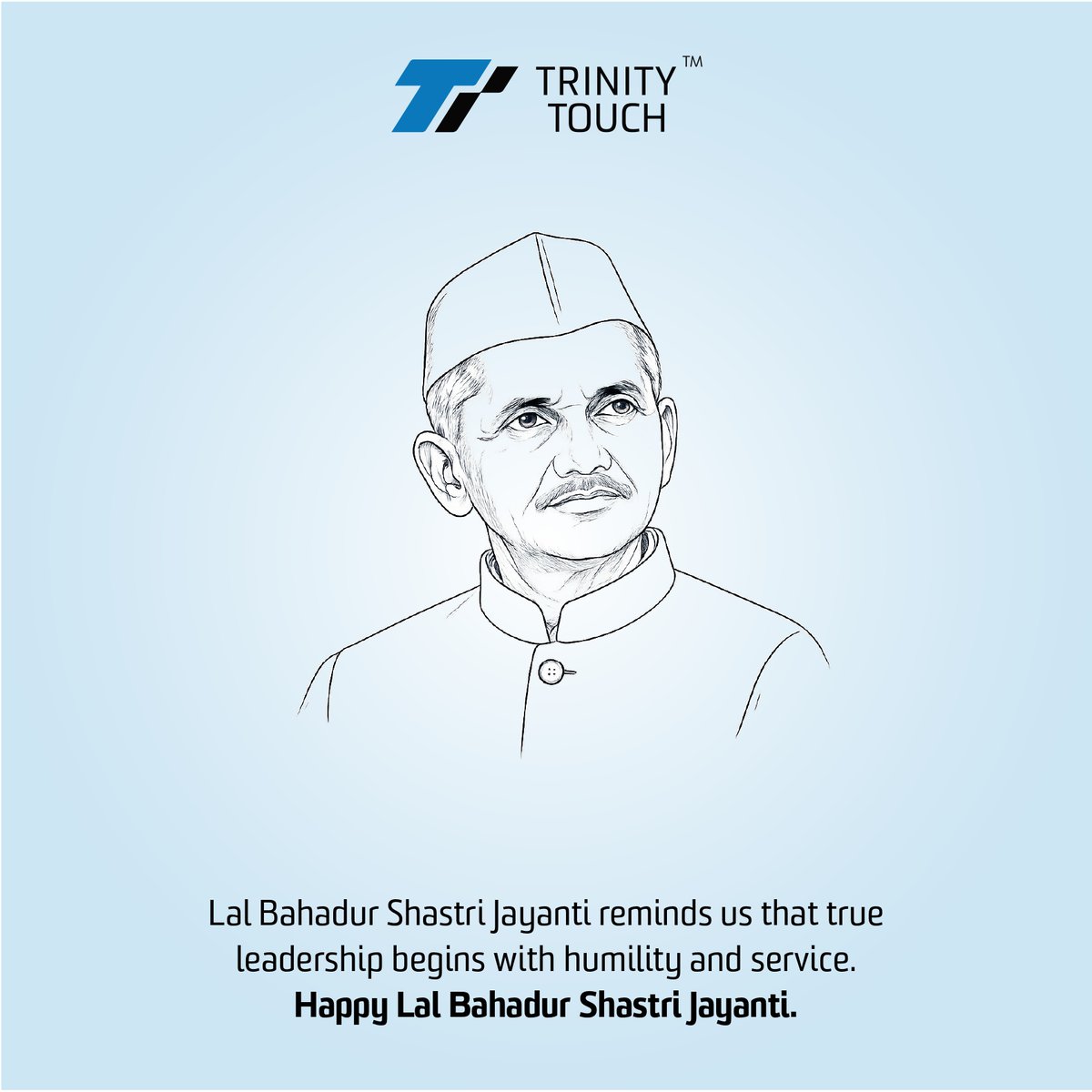 TrinityTouch's tweet photo. 🇮🇳 Remembering Lal Bahadur Shastri Ji on his Jayanti.

A leader remembered for simplicity, integrity and service to the nation.

🙏 Jai Jawan, Jai Kisan!

#TrinityTouch #ShastriJayanti #JaiJawanJaiKisan #LalBahadurShastriJayanti https://t.co/hUQAj5EJc9