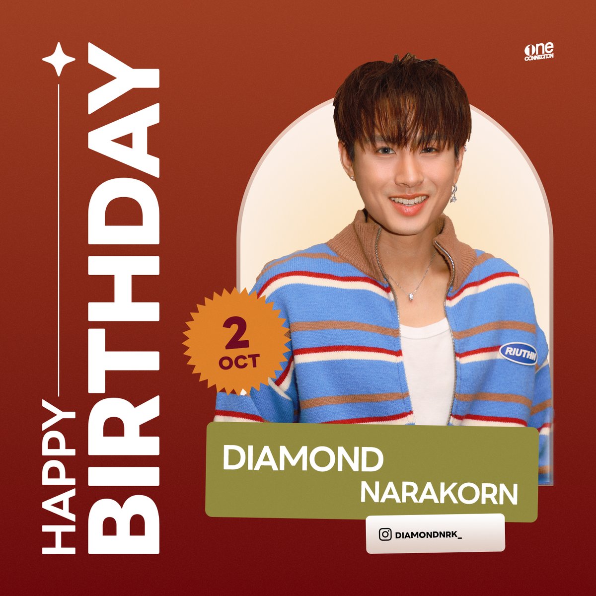 Oneconnection31's tweet photo. 02.10 
Happy Birthday to DIAMOND 
สุขสันต์วันเกิด “ไดมอนด์ ณรกร” 
. 
#ช่องวัน31 
#one31 
#Diamondnrk_ https://t.co/0BKF7UEhv6