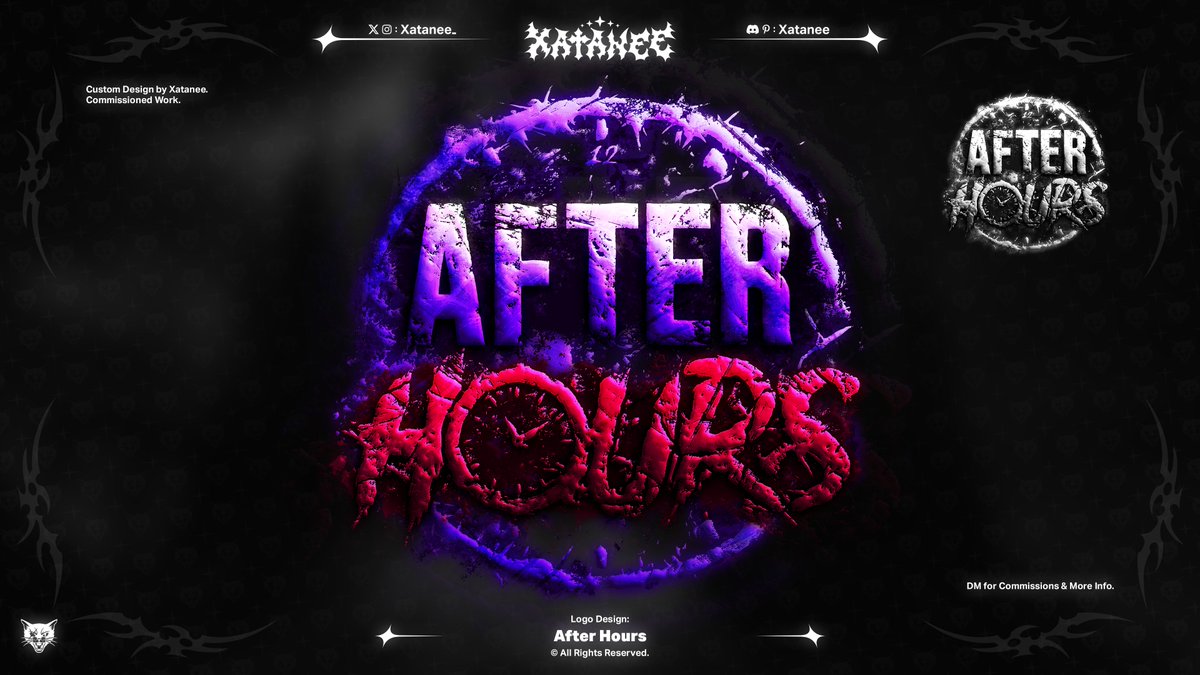 Xatanee_'s tweet photo. After Hours ✦ Custom Logo Design Commission for
@CabbyEXE
Contact -
✦ Discord : Xatanee
#Roblox | #RobloxGFX | #RobloxDev | #RobloxArt | #RobloxLogo | #LogoDesign https://t.co/NezMv1J0KM