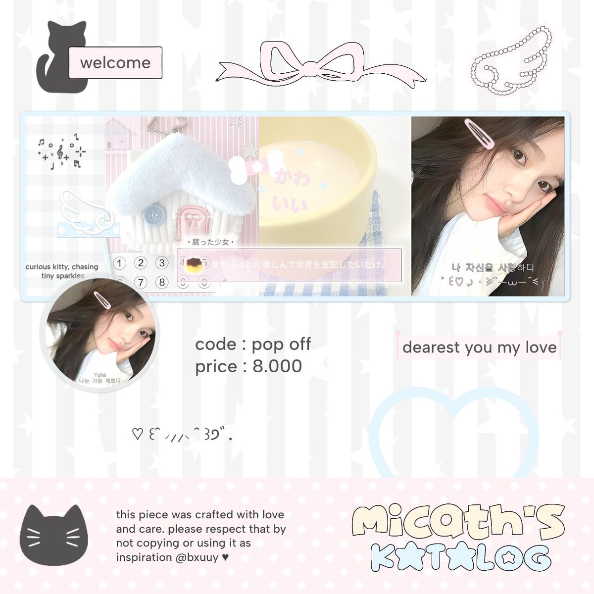 bxuuy's tweet photo. help repost nya ya :3 thank u! 

ayo kenalan dan ospekin 8 katalog layout ku dan set up nya yuk ♥ kalo ada kemiripan tolong banget dm baik-baik ya 🙏 terima kasih banyak #zonauang https://t.co/FZpfsBO3SC