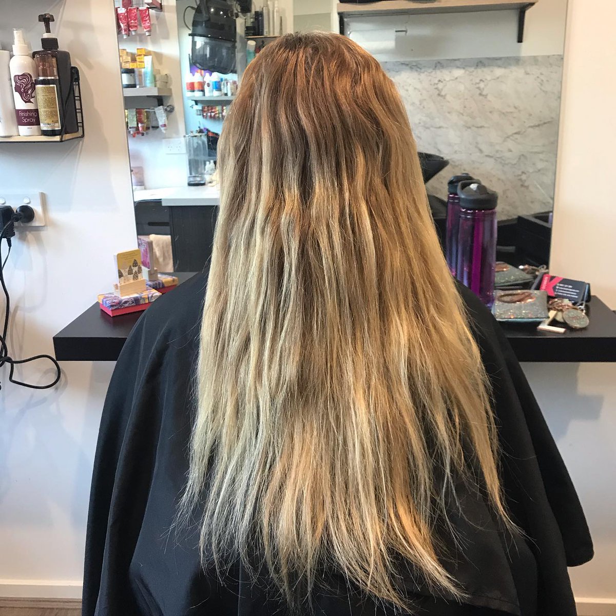 elmen_jesus's tweet photo. A beautiful transformation from ombré to platinum blonde for the lovely @_leah. Swipe to see the before photo... https://t.co/2OKQTPsWe8
