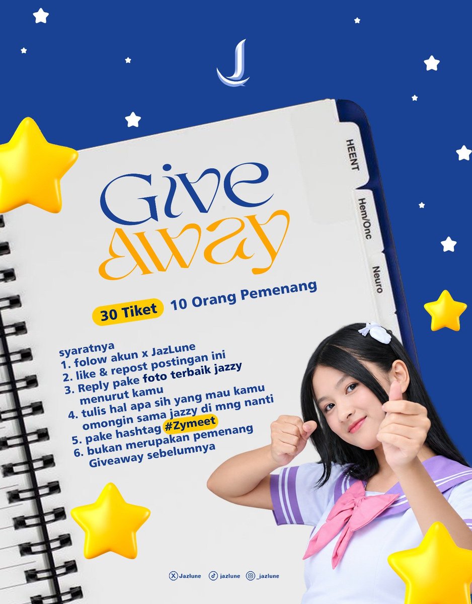 JazLune's tweet photo. GIPEWEY EMENJI JEJI KEMBALI LAGII NIEE! 30 Tiket Untuk 10 Orang Pemenangππ
Buat yang kemarin udah ikutan tp belum beruntung, mungkin GA yg ini beruntung ππ«°π»
- S&K cek di poster yap!
- GA akan ditutup: 02 Oktober 2026 pukul 18.00 WIB
#Zymeet https://t.co/oHbQoc0NMo