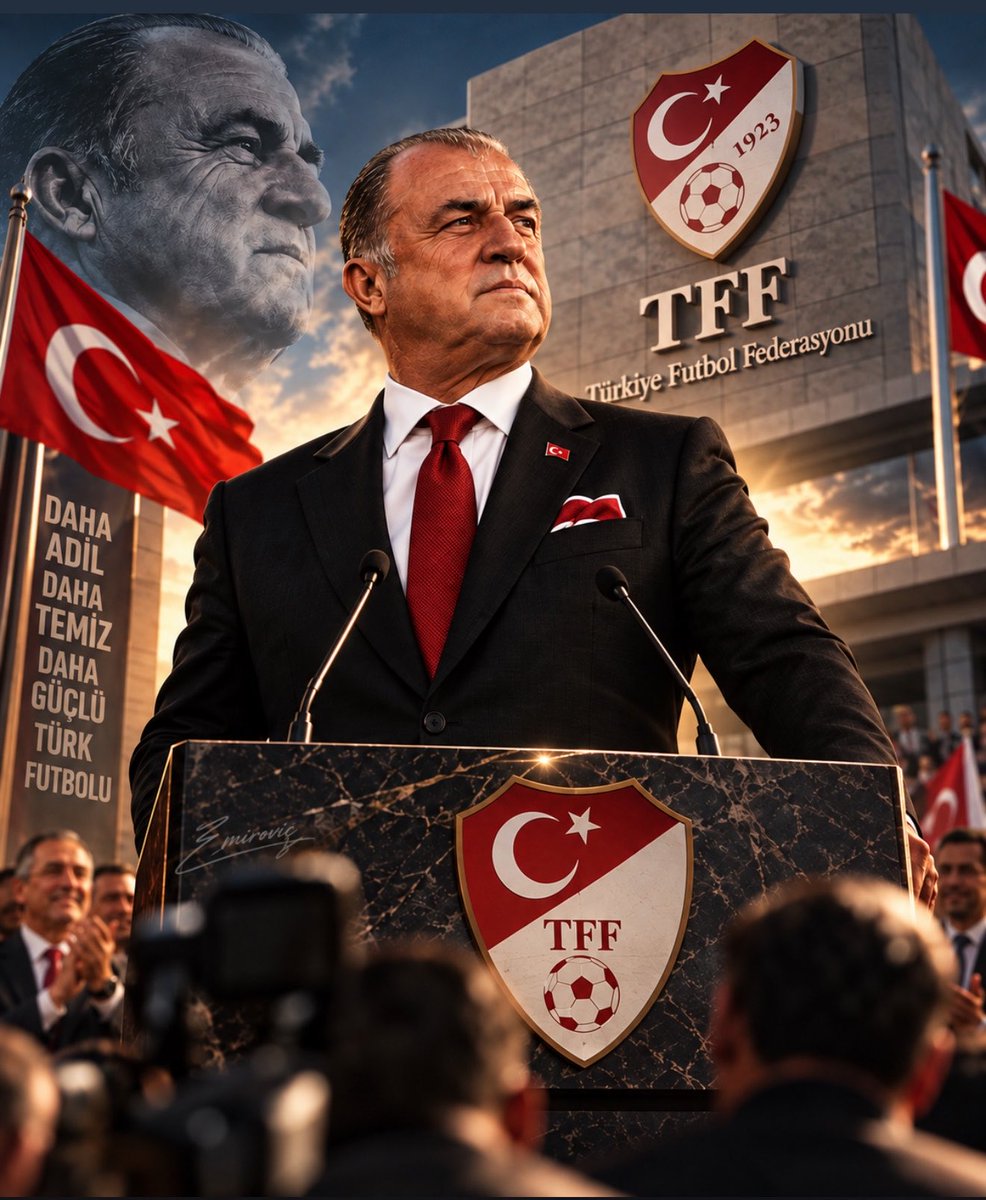 EmirovicGS's tweet photo. Yemin ederim, GALATASARAYLI olduğu için değil!

Türk futboluna liyakatı, adaleti ve tarafsızlığı getireceğine yürekten inandığım için söylüyorum:

FATİH TERİM, TFF BAŞKANI OLMALIDIR!

Bu, Türk futbolunda gerçek anlamda bir devrim olacaktır! https://t.co/R4yt64l10K