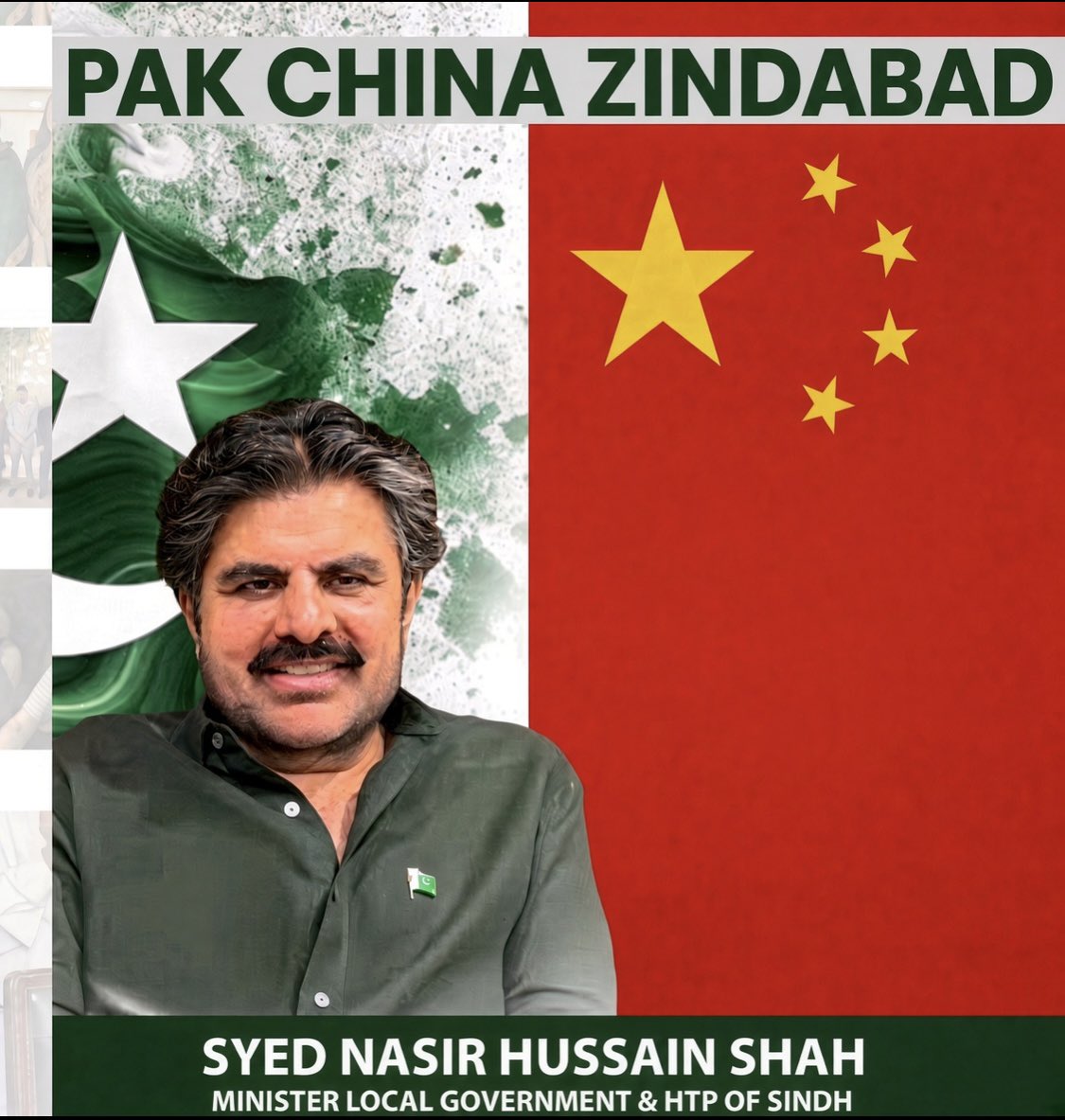 SyedNasirHShah's tweet photo. I extend my warmest congratulations to the people of the People's Republic of China🇨🇳 on the occasion of your 77th Founding Anniversary. This day marks a significant milestone in your nation's remarkable journey of progress and prosperity.

The enduring friendship and strategic partnership between Pakistan and China continue to strengthen with each passing year, serving as a cornerstone of stability and growth in our region. We deeply value our deep rooted ties and remain committed to further enhancing our cooperation across all sectors for the mutual benefit of both our nations.
May the continued friendship between Pakistan and China flourish, and may your nation enjoy continued peace, strength, and success.
🇵🇰🤝🇨🇳