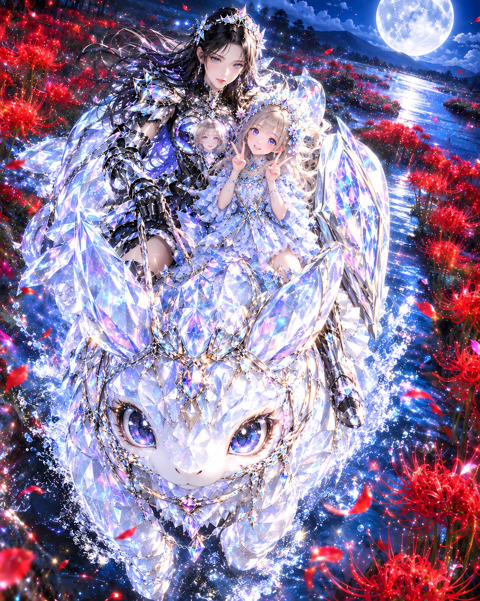 HunterZororo's tweet photo. 胸に刻んだ、姫の肖像。
心に刻んだ、守る誓い。
彼岸花が咲く夜、
守護の誓いは静かに輝く。
#AIイラスト #AIart https://t.co/J86sbJAkEJ