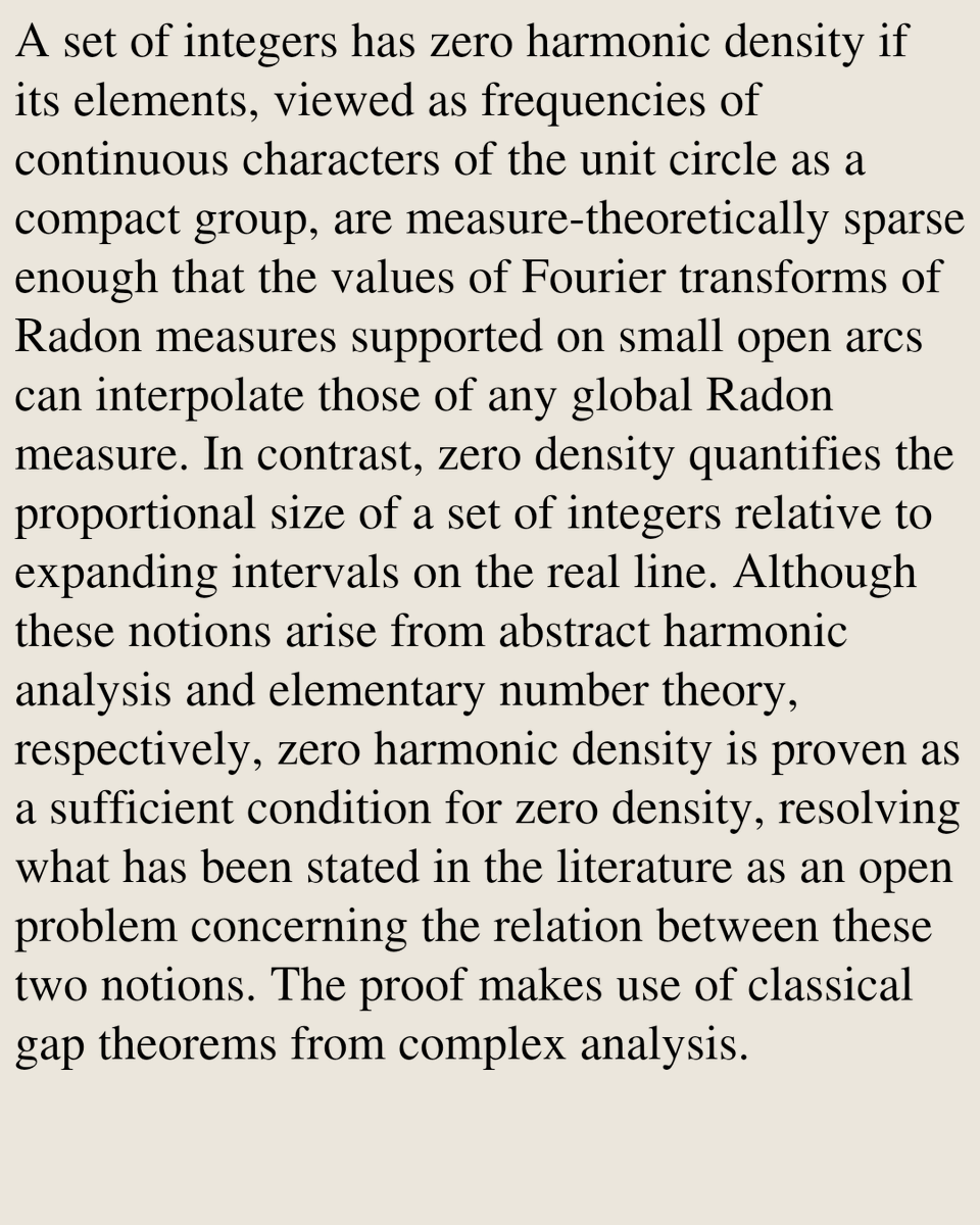 MathPaper's tweet photo. Zero Harmonic Density implies Zero Density

Rafael Reno S. Cantuba
https://t.co/8ebzeWyOZA [𝚖𝚊𝚝𝚑.𝙶𝙼] https://t.co/Im86lrjGtq