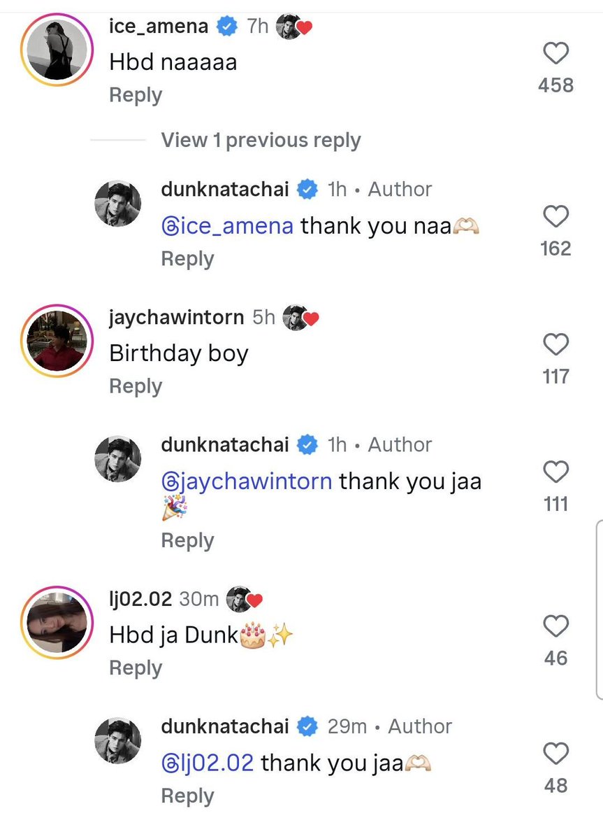 DNUpdates_Inter's tweet photo. Ice: Hbd naaaaa
🐻‍❄️:thank you naa🫶

Jay:Birthday boy
🐻‍❄️:thank you ma'am

Lookjun: Hbd ja Dunk🎂✨️
🐻‍❄️:thank you jaa🫶

Boat:Happy birthday brooo🤍🎂
🐻‍❄️:thank you broo🫶

WISH DUNK ALL THE BEST
#AllTheBestDunk26 https://t.co/uByD01b4Y3