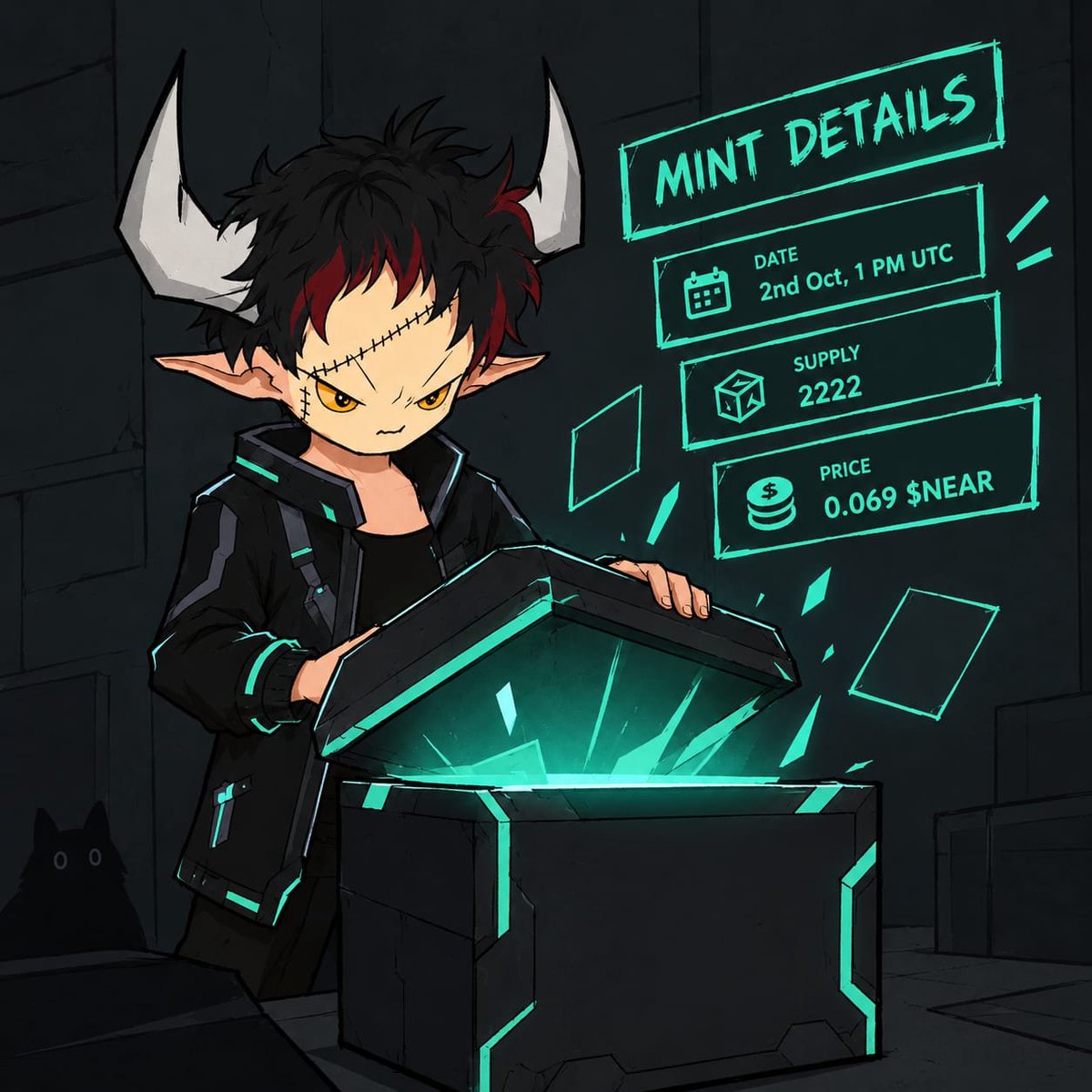 NearBoundNFT's tweet photo. MINT DETAILS

• Date -> 2nd Oct at 1 PM UTC
• Supply -> 2,222
• Price -> 0.069 NEAR 

LIKE + RT and DROP YOUR .NEAR WALLET BELOW for WL. https://t.co/dQtw8QW2co