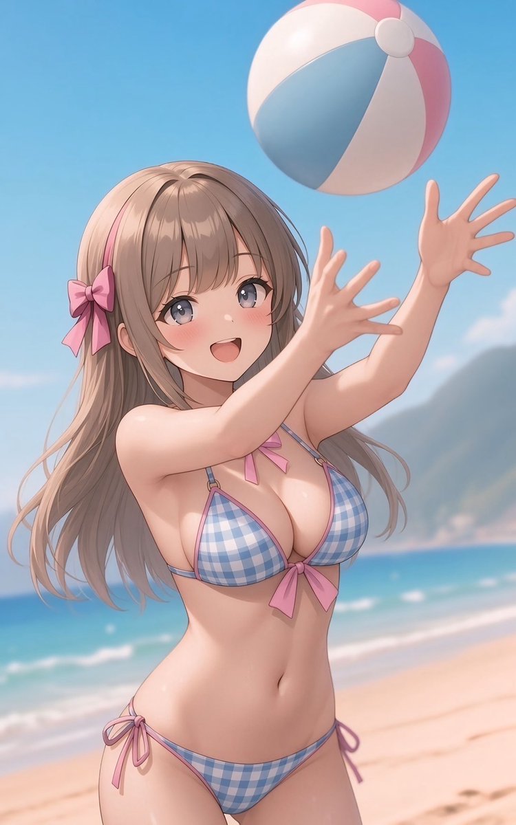 mint31ai's tweet photo. 今日から10月ですが、季節に関係なく水着〜👙
そして何故か人気のビーチボールをトス画像、今日は2枚です😊
今回も伸びると嬉しいです☺️

SFW illustration
#AIart #AIイラスト #Grok https://t.co/SwssmanckG