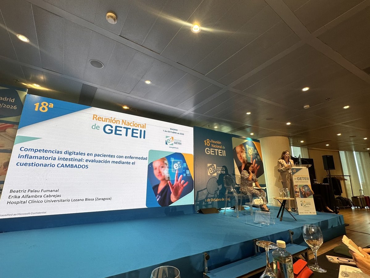 GETEII's tweet photo. Segunda comunicación oral.
Competencias digitales en pacientes con EII: evaluación mediante el cuestionario CAMBADOS.
Beatriz Palau https://t.co/659kvfci36