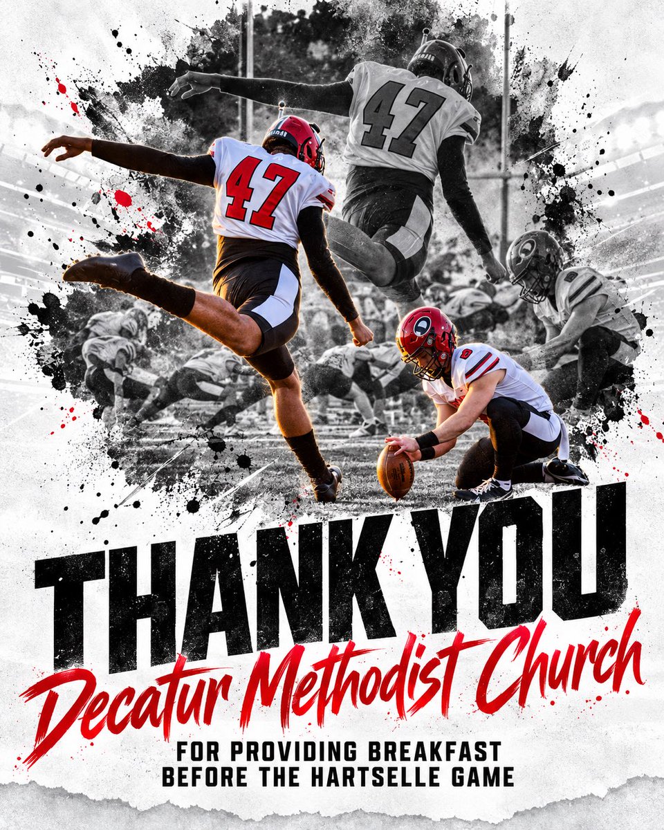 dhsfoot_ball's tweet photo. Thank you Decatur Methodist church for breakfast this morning before the Hartselle game! 
#fn5gl 
#Entry 
#RedRaiders 
#Tradition 
@TMobile https://t.co/5DoLJQKZGn