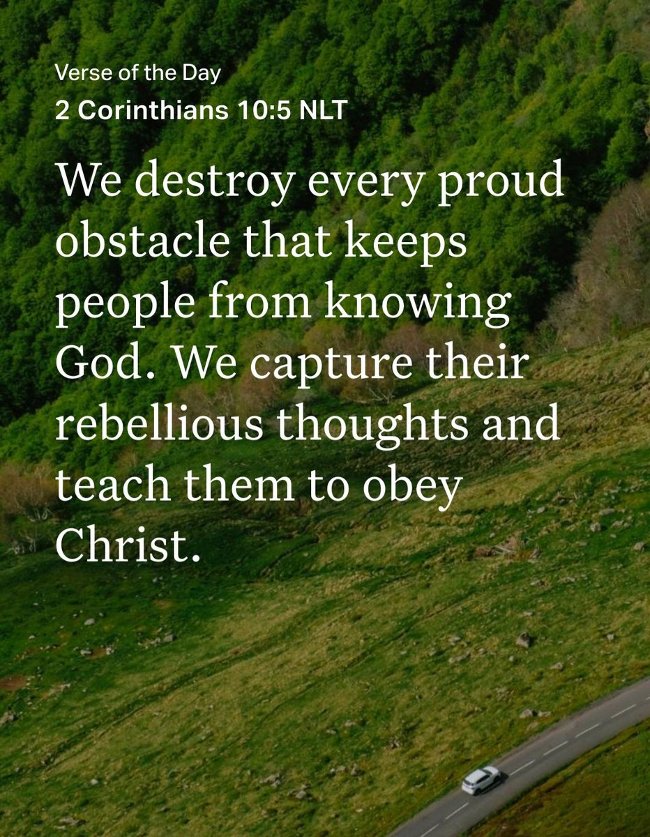 magaarmadillo's tweet photo. “We destroy every proud obstacle that keeps people from knowing God. We capture their rebellious thoughts and teach them to obey Christ. ”
2 Corinthians 10:5 NLT
#SurrenderRoom https://t.co/U5ArCyCWlp