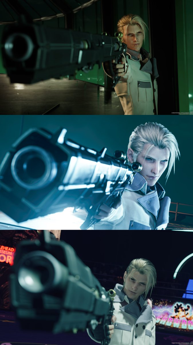 reinff__'s tweet photo. ムビで銃構えた時このアングル多いと思うねんけどその中でリメイクの面(真ん中)が爆発的に良すぎて頭爆発した。あまりにも美...！！ https://t.co/Mr1yumaHqN