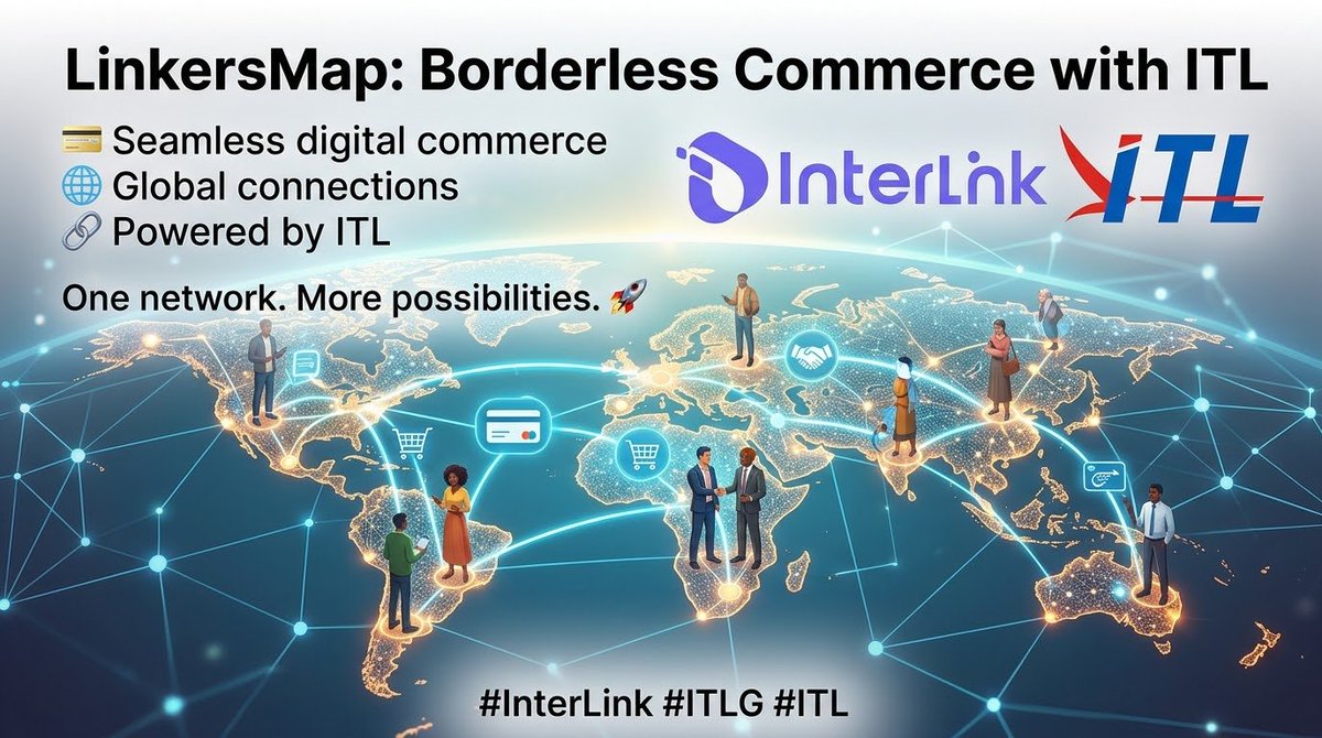 bil52537's tweet photo. LinkersMap: The Future of Cross-Border Commerce
βBridging gaps between global communities, businesses, and Linkers.
βπ³ Frictionless digital payments
π Worldwide network
π Driven by ITL
βOne ecosystem. Infinite possibilities. π
β#InterLink #ITLG #ITL #Fintech #GlobalNetwork https://t.co/RaG3U7Kgl3