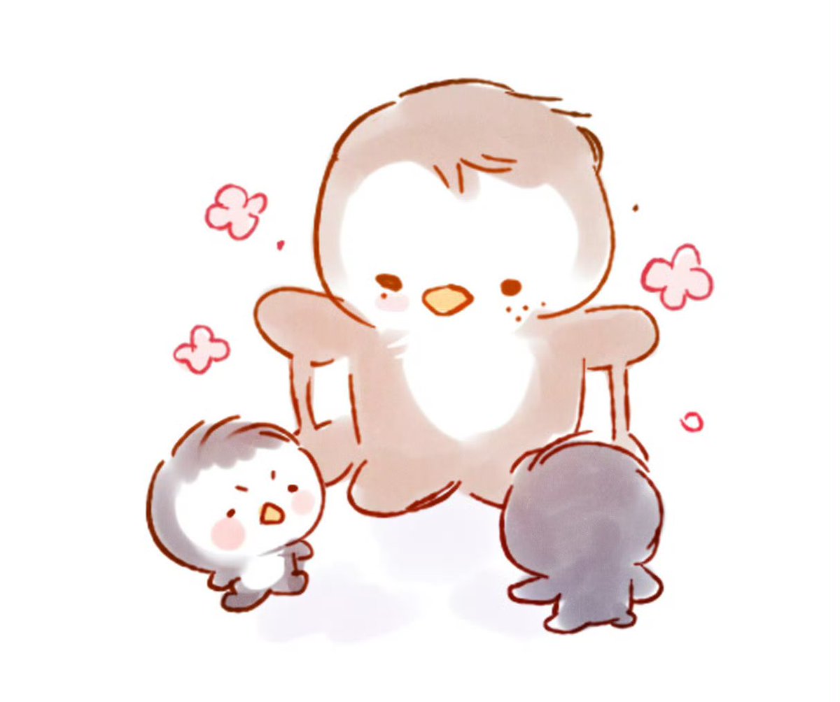 Ehuanmatoo's tweet photo. 企鹅一家的家族爱~~💗 https://t.co/wIrNAKEMbo