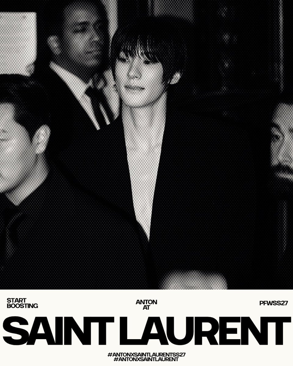 MYANTON_TH's tweet photo. BOOST ENGAGEMENT START! (D-3)

ANTON AT SAINT LAURENT PFWSS27  #ANTONxSaintLaurentSS27 #ANTONxSaintLaurent

📍1 repost + 1 reply + 1 quote 

ขอเชิญชวนตันพือ ทีนี่ และบรีจึบูสต์เอนเกจเมนต์ให้กับแอนตัน แม้ PFW จะจบลงแล้วแต่การเก็บยอด EMV&MIV ยังคงดำเนินต่อไป จนถึงวันที่ 11 ต.ค. ค่ะ🦕