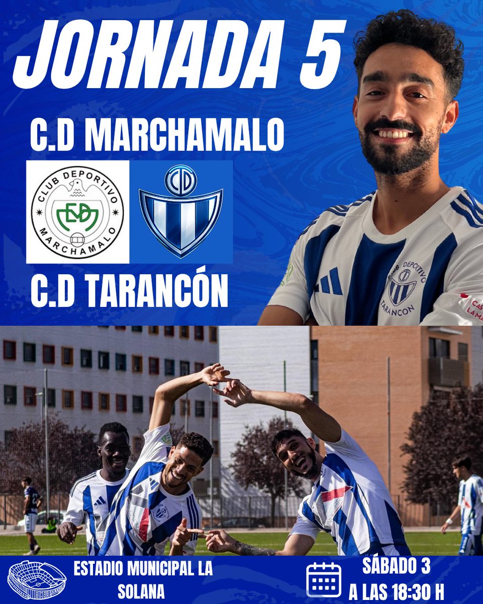 CDTarancon's tweet photo. 💙🔥 ¡DÍA DE PARTIDO! 🔥🤍
⚔️ CD Marchamalo 🆚 CD Tarancón
💙 Salimos a por todas, con hambre, ambición y un objetivo claro: ¡LUCHAR POR EL +3! 💪
🟦⚪ ¡Vamos, Tarancón! ¡Vamos, afición! 🔥
#VamosTarancon #OrgulloCDT #SomosAzules https://t.co/RRwu5c3CuI
