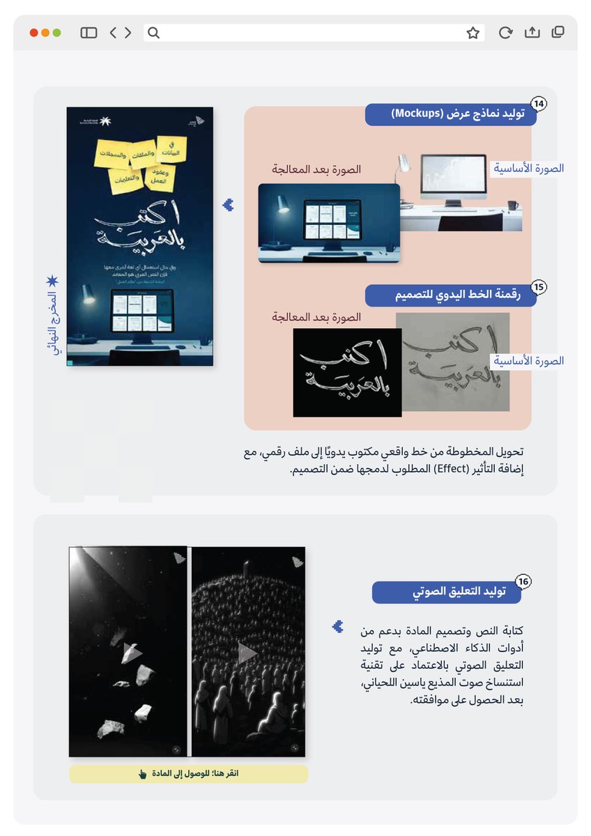 OmimDesigner's tweet photo. قبل كم يوم أطلق مركز التواصل الحكومي دليل (بوصلة)، ملف جميل ومثري، وفيه توجيهات مفيدة لاستخدام الذكاء الاصطناعي في صناعة المحتوى، خصوصاً مخرجات الصور والتصاميم..

تحية لفريق التصميم، ولكل ناشرين المعرفة
شغل يستحق الاطلاع 👏🏻.